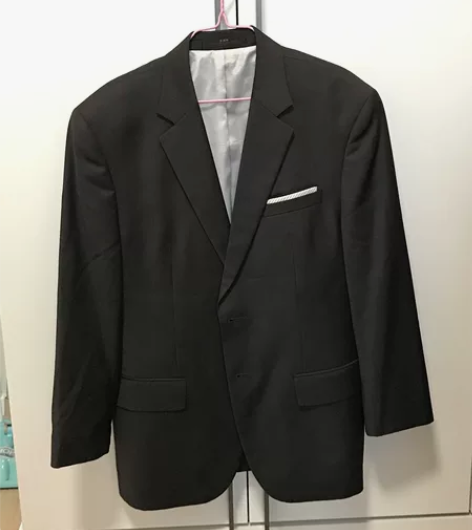 韩国男装西服西装外套男士长袖宽松深棕色春秋...