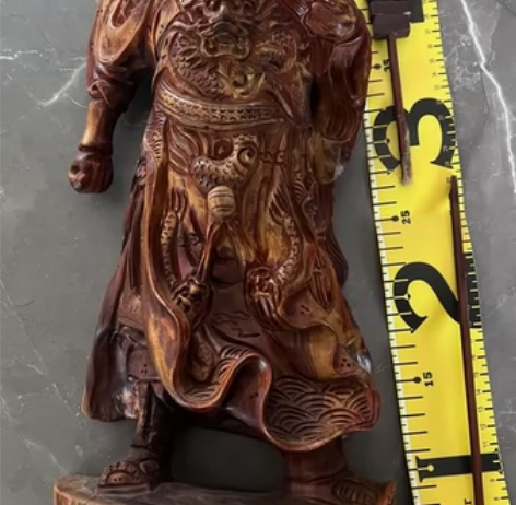 木雕 檀木 关公 刀把手 可自行修复 木料...