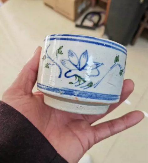 清民国 醴陵窑釉下彩 荷花图 香炉高6...