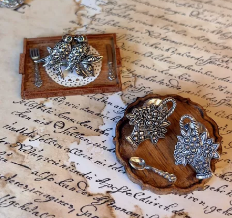 西洋古董vintage打标avon做旧银鸽...