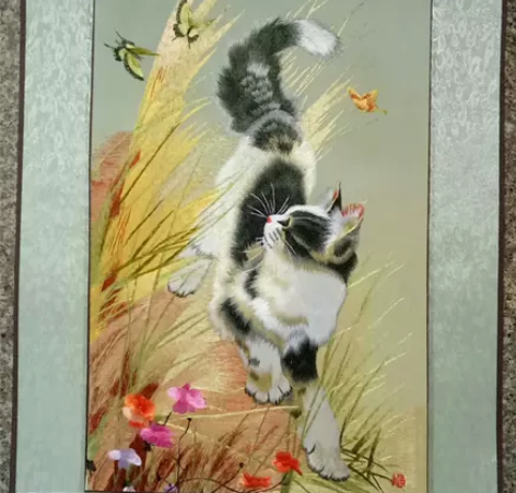 刺绣装饰画苏绣丝线绣客厅餐厅画手工软表,做...