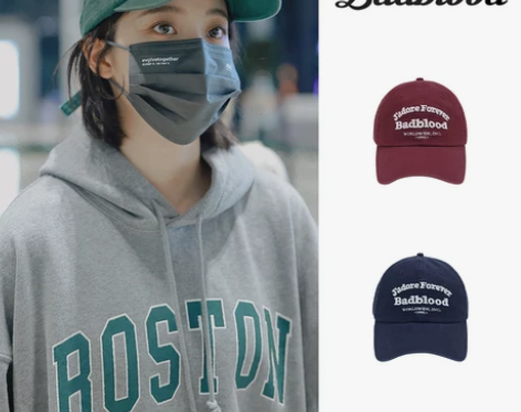 周雨彤欧阳娜娜同款+韩国BADBLOOD帽...