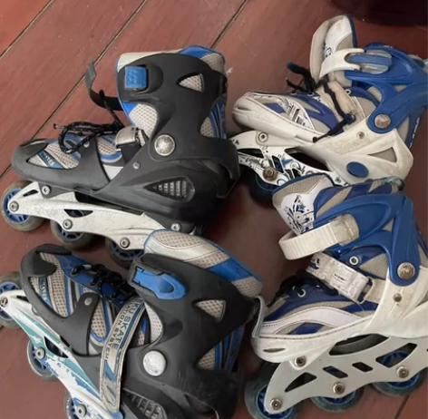 溜冰鞋两双,小的30-33.大的尺码不清楚...