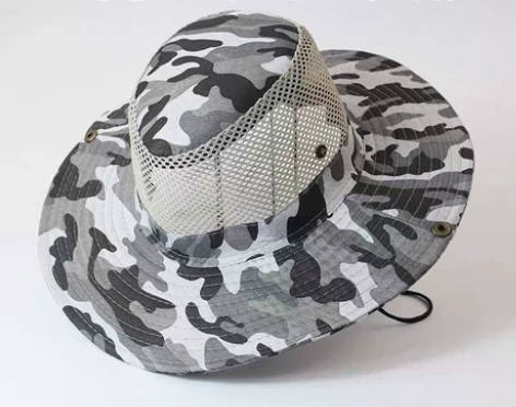 可折叠户外登山帽子男士夏天钓鱼帽遮脸大檐迷...