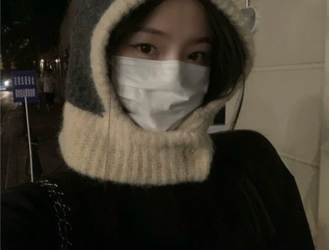 丁走走巴拉克拉法帽女秋冬季保暖围脖一体针织...