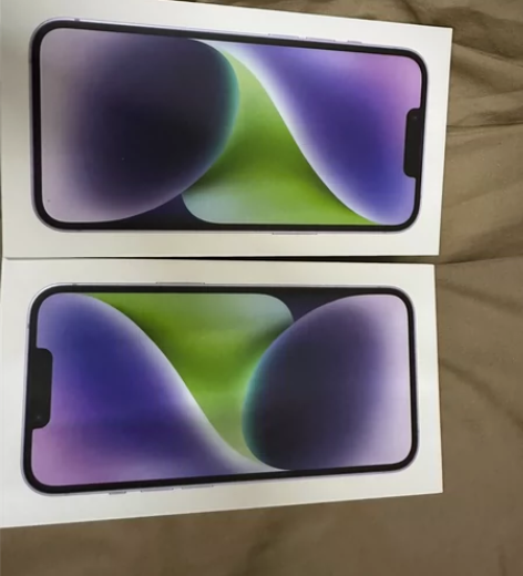 出售两台，完全未拆封苹果14，256，紫色...