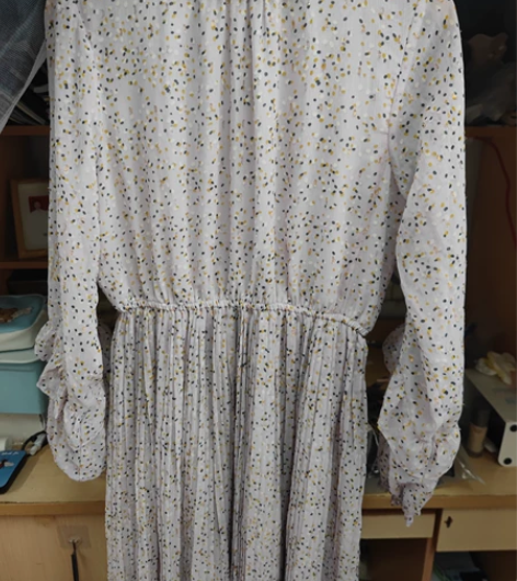 拉夏贝尔 淡紫色碎花连衣裙 雪纺 s码15...