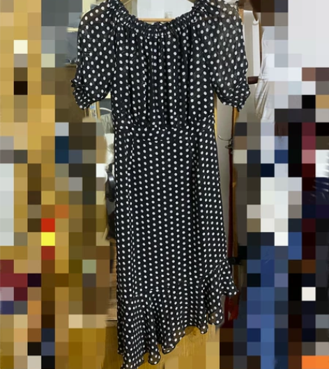 拉夏贝尔九五新经典波点连衣裙,收腰显瘦显高...