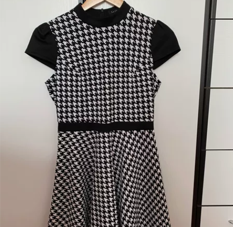 拉夏贝尔千鸟格连衣裙专柜入 尺码165 售...