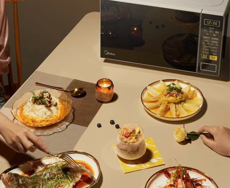 【包邮】美的家用微波炉23L不锈钢内胆光波...