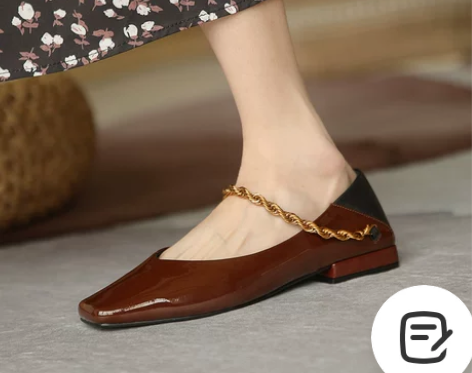 单鞋女春2022新款平底春款方头浅口低跟半...