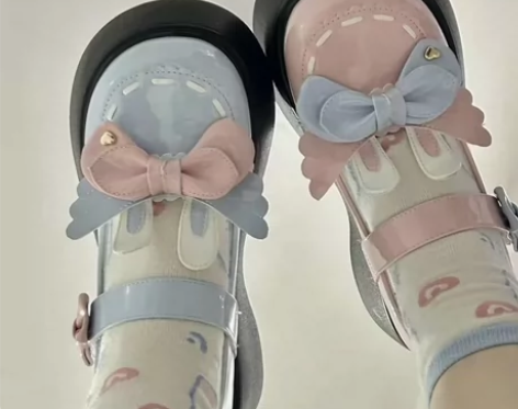 厚底蝴蝶结日系jk学院风大头玛丽珍小皮鞋女...