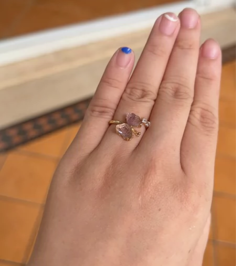 萤石蝴蝶戒指 仙气飘飘 图全是原相机拍摄