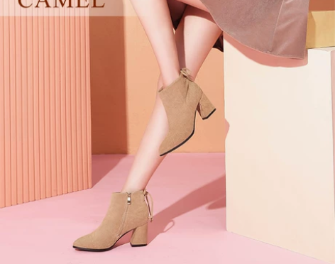 Camel/骆驼女靴2019秋冬新款优雅尖...