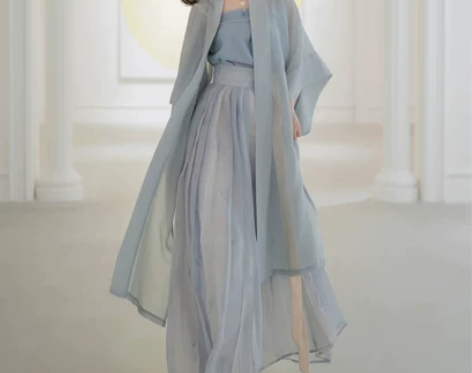 改良上班轻汉服春季薄款唐制诃子裙超仙气飘逸...