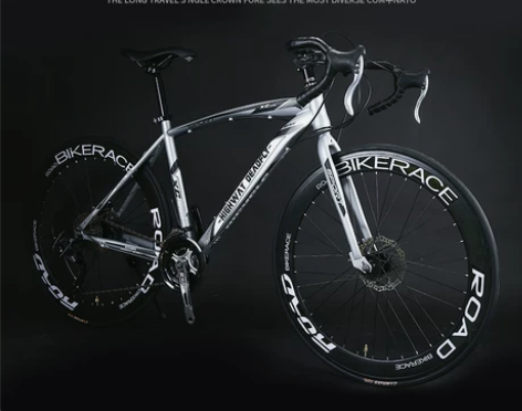 变速死飞自行车实心胎活飞肌肉公路赛车网红超...