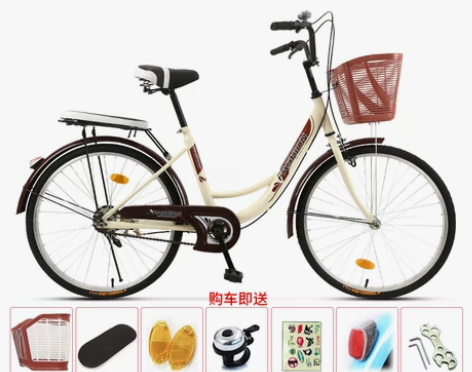 自行车女通勤单车普通代步轻便老式复古24寸...