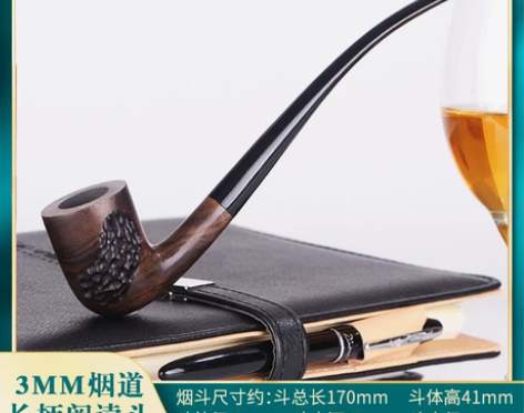 手工烟斗烟丝热销斗型黑檀木实木烟斗 材质：...