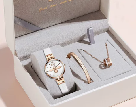 [惊美套装]欧利时小蜜蜂小众ins风腕表防...