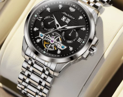 瑞士认证正品手表男士机械表全自动钢带夜光防...