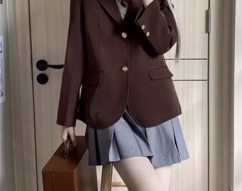 【欧气舍】喜欢你 原创设计JK西服 茶西黑...