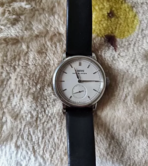 罗宾尼自动机械表，小三针，表径36mm，透...