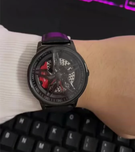 轮毂手表男非机械兰博基尼时来运转新概念旋转...