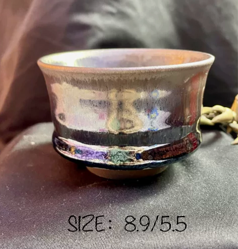 建盏崇溪堂龙窑柴烧玉底银毫竹节杯 坯胎:8...