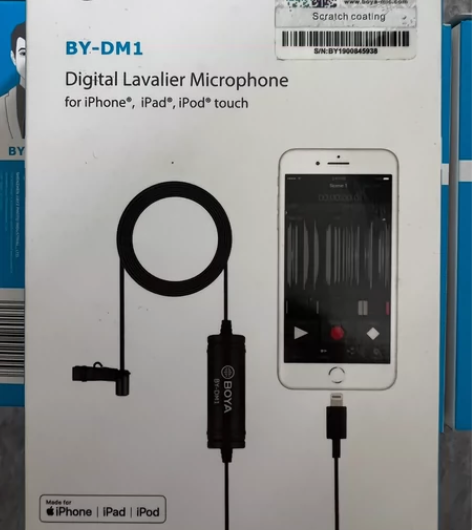 BOYA苹果专属便携领夹式麦克风DM1，全...