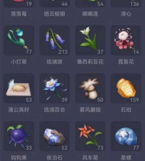 原神手工直播最低r代肝各种材料采集/掉落物...