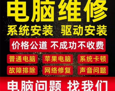 电脑维修系统重装远程故障平湖市修复蓝屏死机...