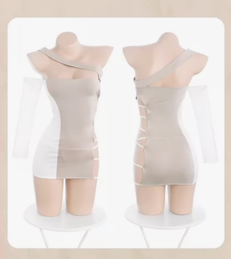 霏慕 cos性感车模露肩露腰连衣裙6822...