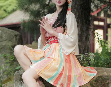 东月棠宋制汉元素汉服可甜可盐短裙子女夏套装...