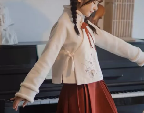 徐娇织羽集 卷耳 半裙秋冬款刺绣女装原创汉...