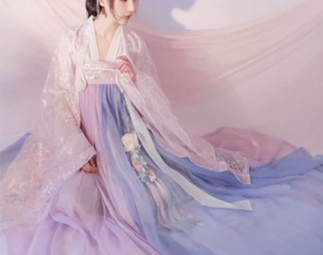 ?云裳纪 春樱紫蓝 六米摆一片式齐胸汉服 ...