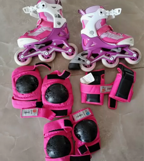 oxelo儿童轮滑鞋溜冰鞋，适合26-29...