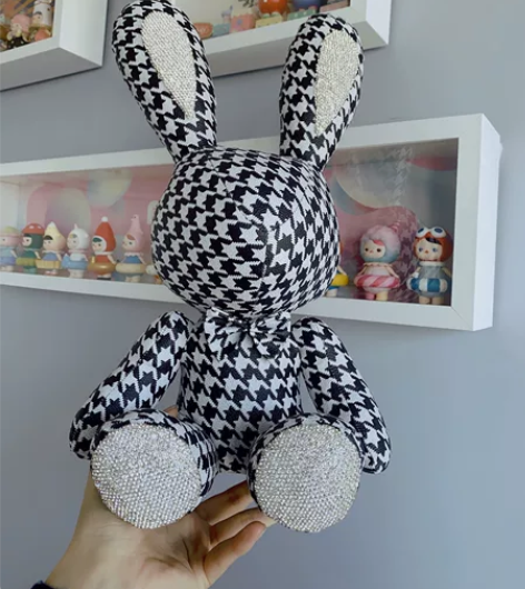 网红布偶带钻兔子玩偶毛绒玩具镶钻布娃娃客厅...