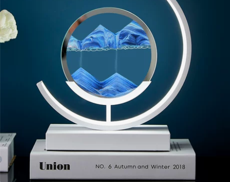 流沙画摆件创意沙漏办公桌客厅卧室轻奢灯家居...