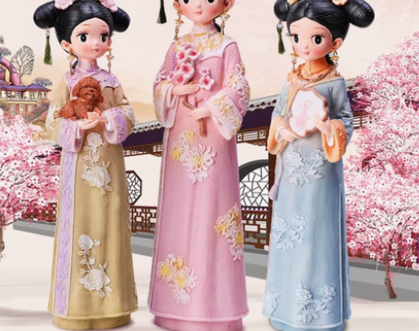 创意礼品我是格格清宫少女宫廷风女孩摆件复古...