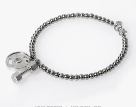 美国RAWNESS契健 钛钢银珠手链 杠铃...