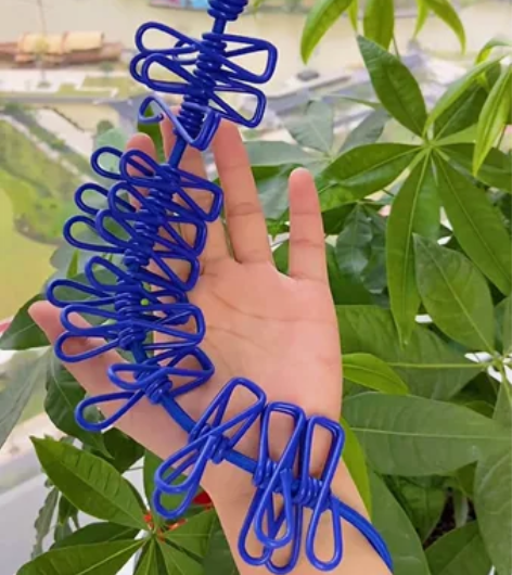 旅行便携式12夹子家用晾衣绳旅游晾衣架晾衣...