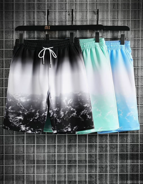 渐变凉感短裤男款2023夏季新款韩版潮流学...