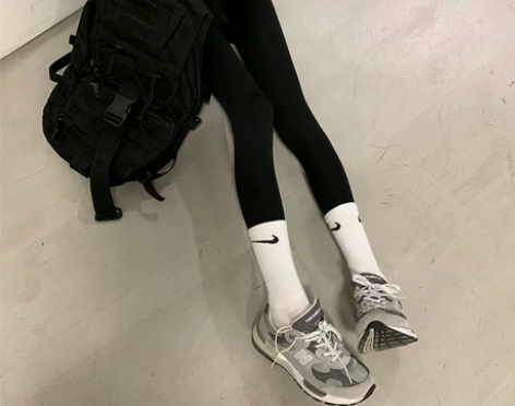 松本丧丧百搭骑行裤女高腰春秋新款收腹提臀运...