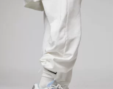 597c白色设计感阔腿裤女美式毛圈加长运动...