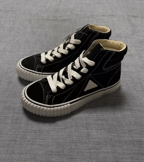 Kappa背靠背女士黑色高帮麂皮休闲鞋 简...