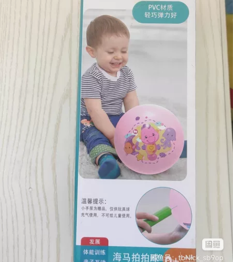费雪海马拍拍球，22cm，送气筒，全新，江...