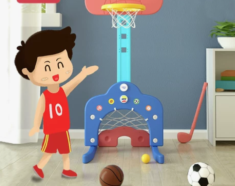 贝恩施儿童篮球架可升降宝宝男女孩室内家用投...