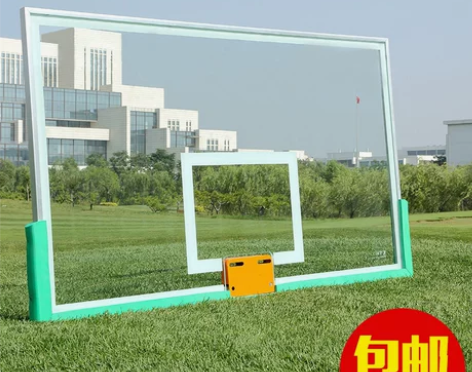 户外标准钢化玻璃篮球板 室外成人篮球架篮板...