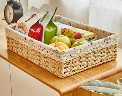 收纳盒整理盒 收纳盒子桌面编织筐家用客厅杂...