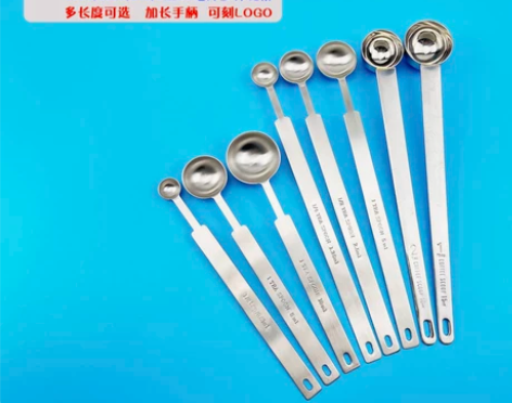 一体长柄不锈钢量勺奶粉勺5g盐勺计量勺调味...